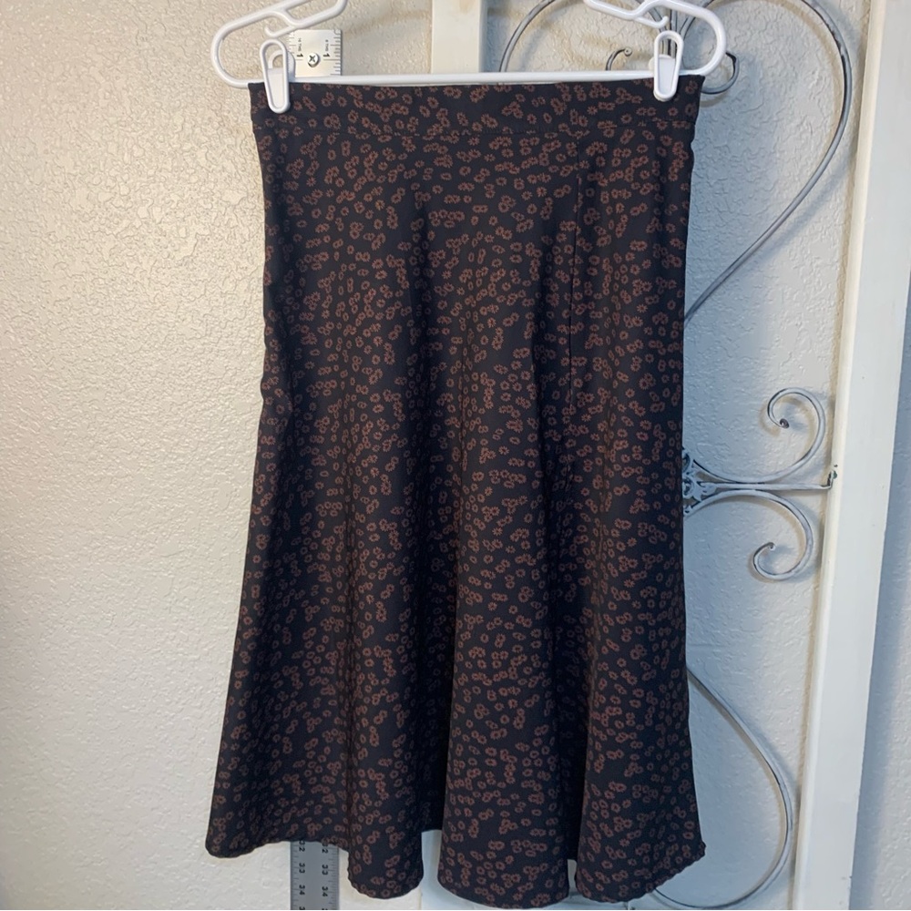 SHEIN Black and Brown Patterned A-Line Skirt